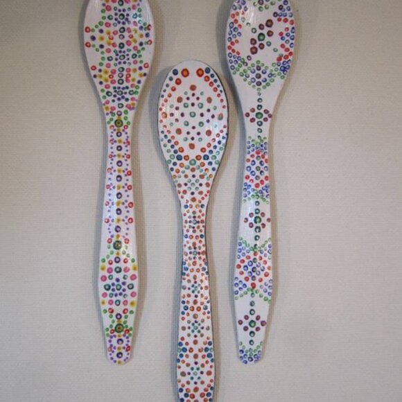New Old World, Kitchen accents, Tea Lovers, Handcrafted, Dots, Original, Spoons - Picture 2 of 4